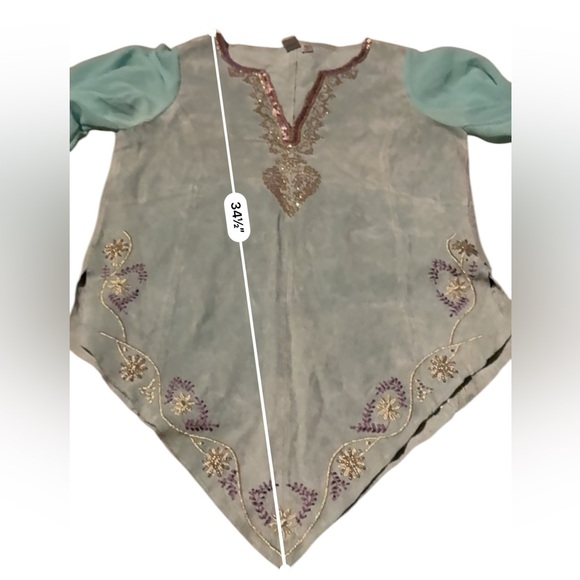 Vintage Wilson's Leather‎ Blue Suede Boho Western Sequin Kimono Sleeve Top Sz XL - Picture 16 of 16